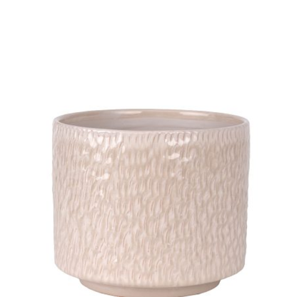 Planter with base Ceramic Beige 23cm
