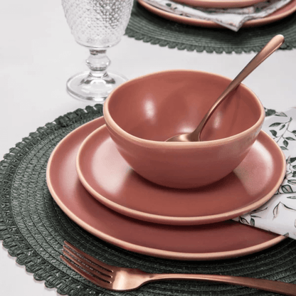 Individual round placemat Vernon Forest green 38cm