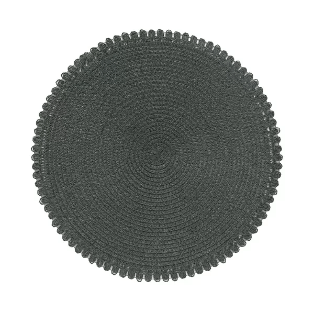 Individual round placemat Vernon Forest green 38cm