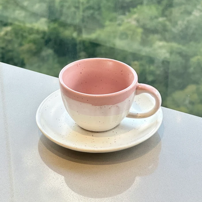 Set of 4 cups of Coffee with saucer Ombré Pink 85ml
