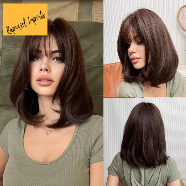Peruca wig tamanho médio orgânica fibra premium