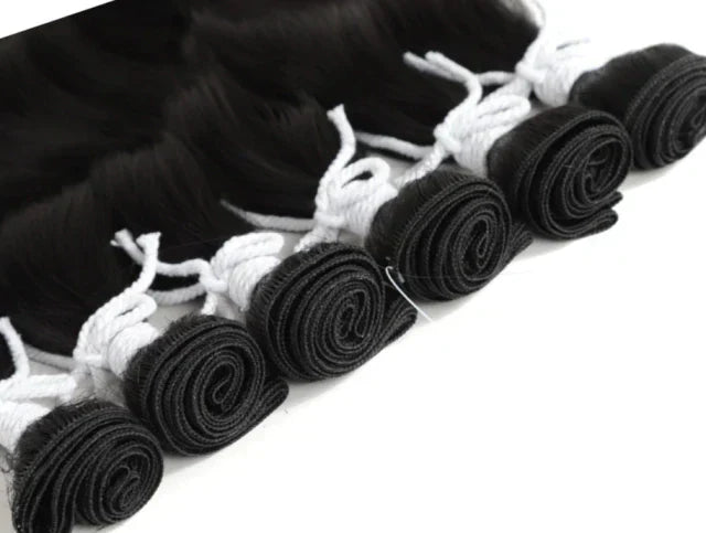 Cabelo ondulado para entrelace orgânico com 6 unidades
