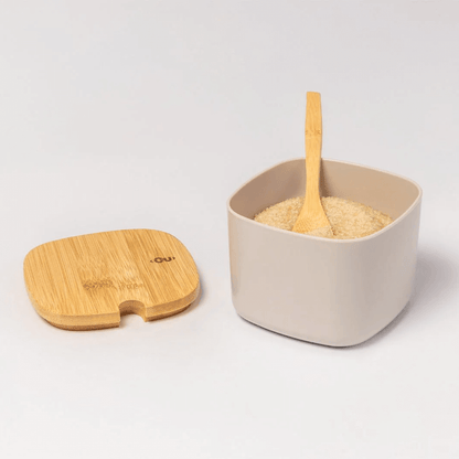 Sugar bowl Lume Beige with lid of Bamboo 200ml