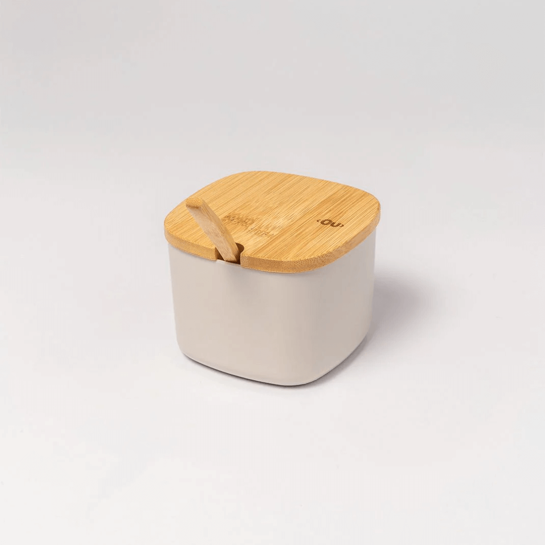 Sugar bowl Lume Beige with lid of Bamboo 200ml