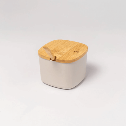 Sugar bowl Lume Beige with lid of Bamboo 200ml