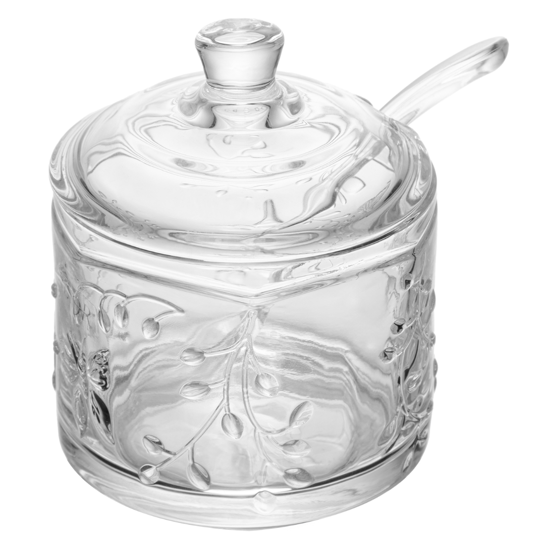 Sugar bowl with spoon of Crystal New Butterfly 10,5cm