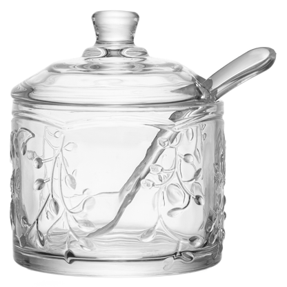 Sugar bowl with spoon of Crystal New Butterfly 10,5cm