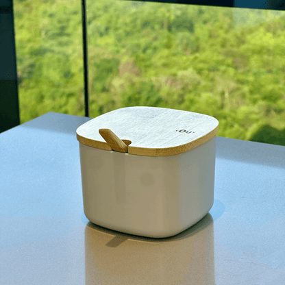 Sugar bowl Lume Beige with lid of Bamboo 200ml