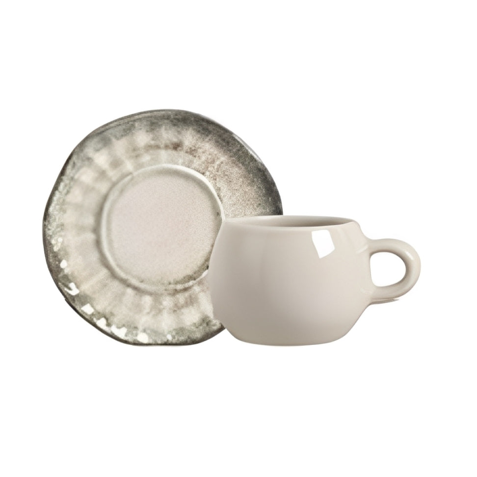 Set of 6 cups of Coffee with saucer Agata Green 100ml