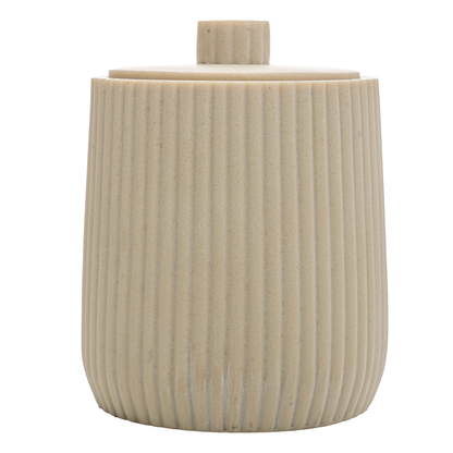 Cotton ball holder or Cotton swab Striato Beige 10,5cm