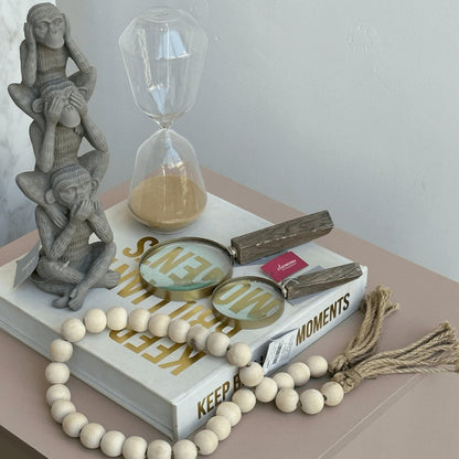Hourglass in glass 20 x 8 cm Mustard yellow