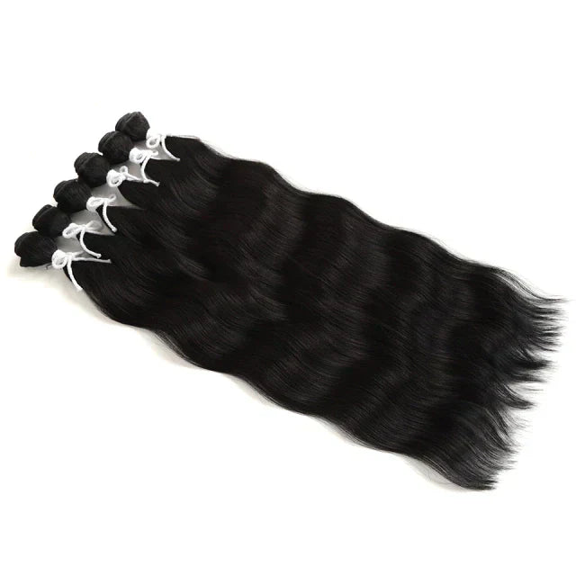 Cabelo ondulado para entrelace orgânico com 6 unidades