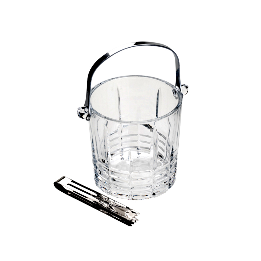 Ice bucket Greek with handle and Tongs Crystal 15cm