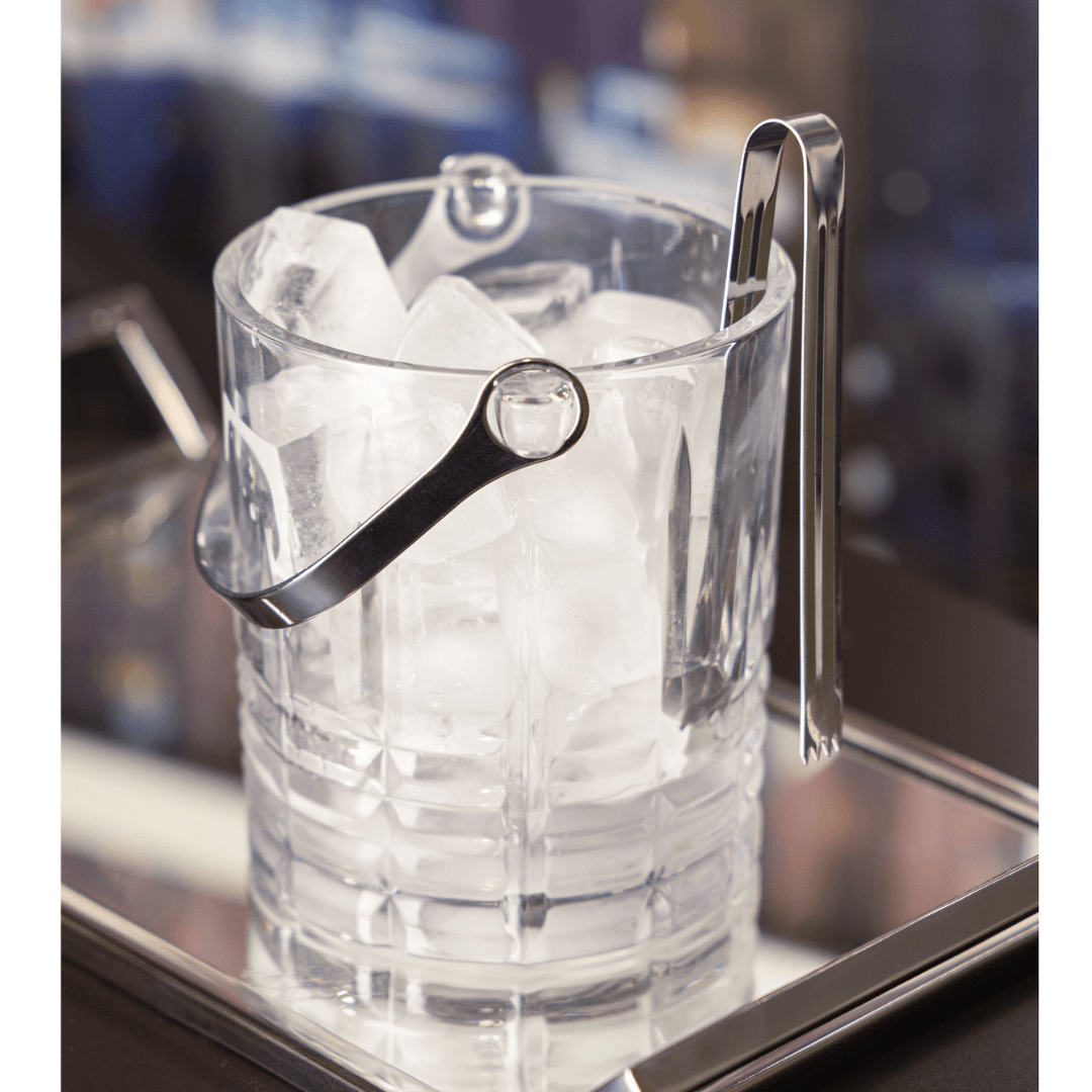 Ice bucket Greek with handle and Tongs Crystal 15cm