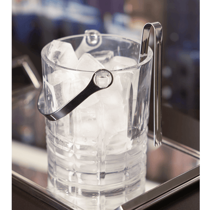 Ice bucket Greek with handle and Tongs Crystal 15cm