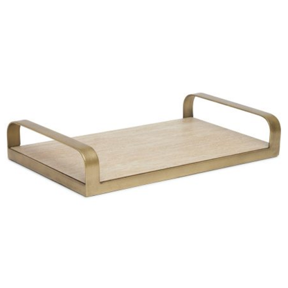 Decorative tray in MDF and metal Champagne 41cm