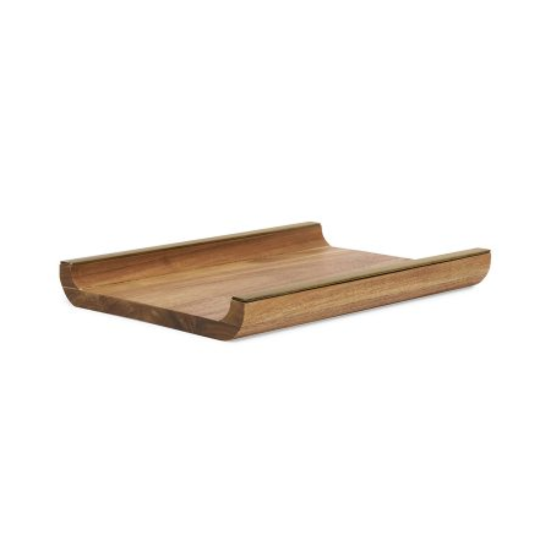 Wooden tray and Metal Brown 37,5cm