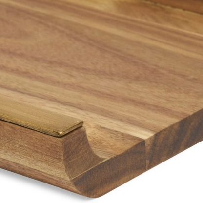 Wooden tray and Metal Brown 45,5cm