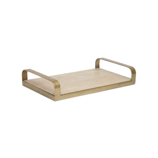 Decorative tray in MDF and metal Champagne 24cm