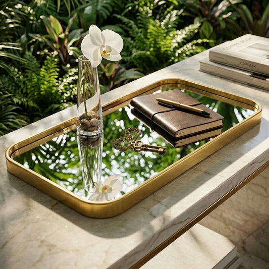 Rectangular tray Mirrored Gold 30cm