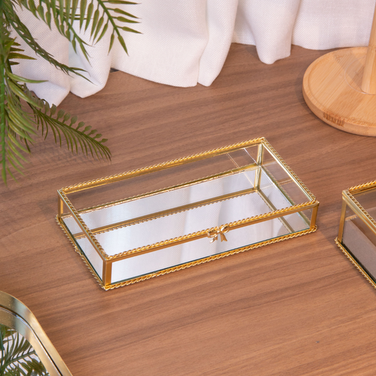 Mirrored tray Mirage of Metal Gold 20cm