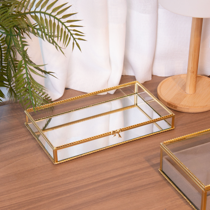 Tray Mirage in metal Mirrored Gold 24cm