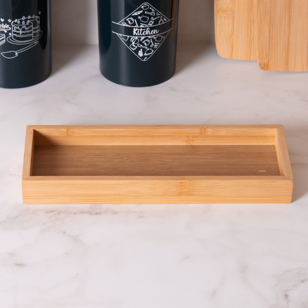 Rectangular tray in bamboo Nature 28cm
