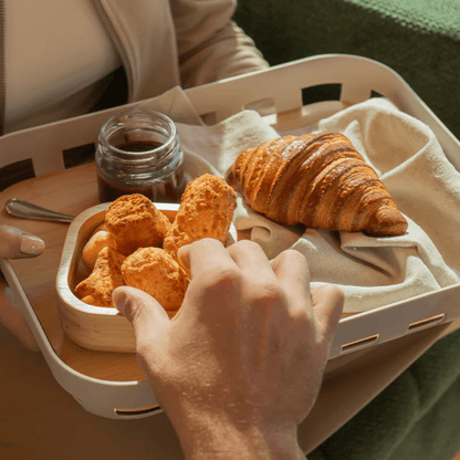 Rectangular tray Lume Plastic and bamboo Beige 35,5cm