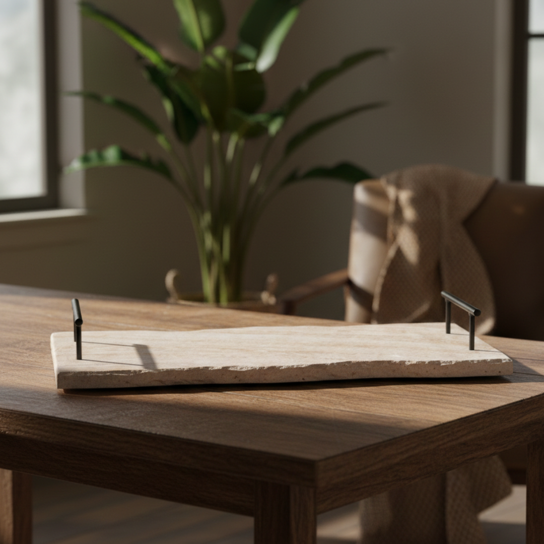 Tray Rustic in metal and Wood 40cm