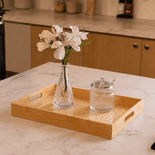 Bamboo tray with lattice bottom 39cm