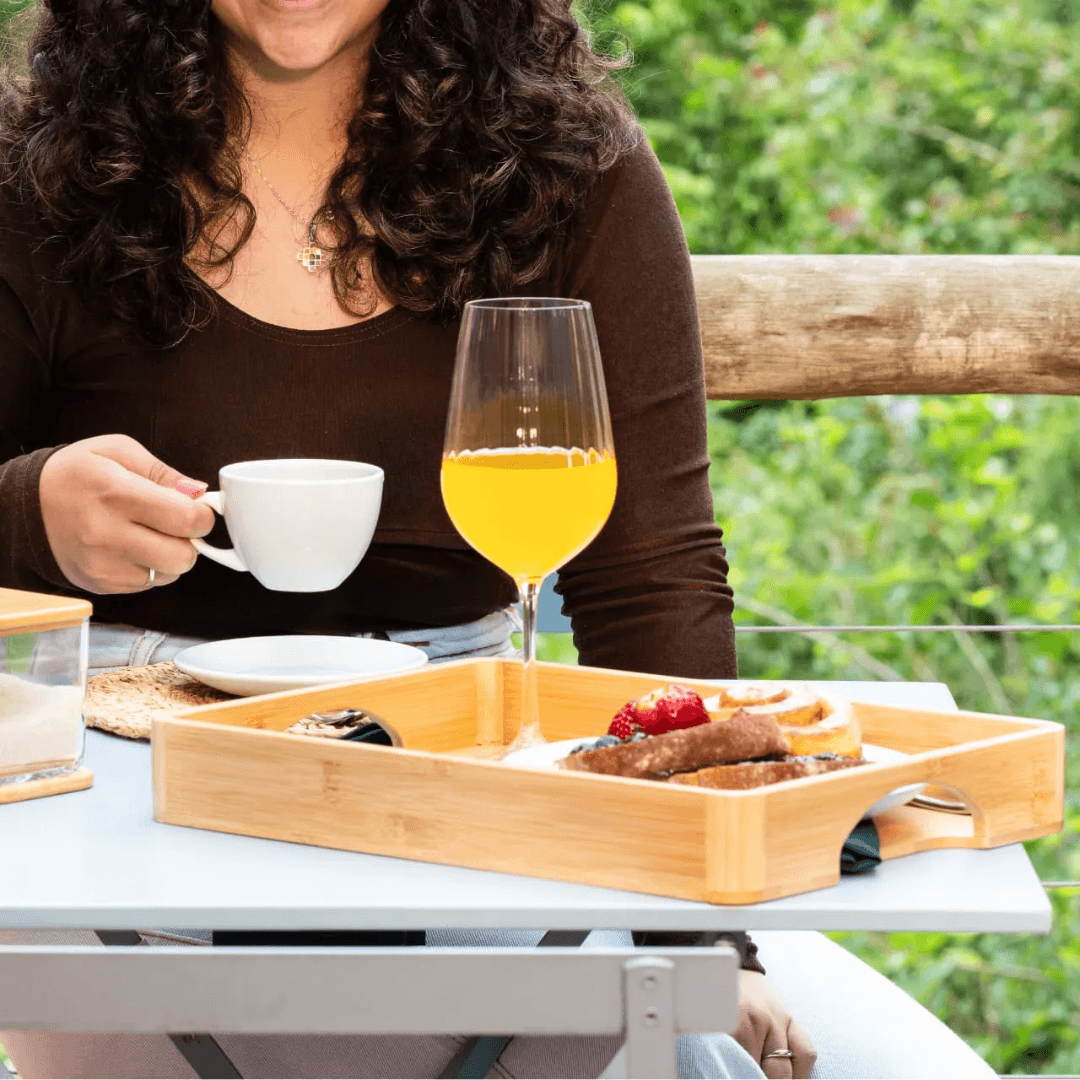 Tray Brisa with handle Bamboo 28cm