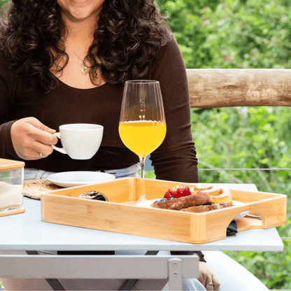 Tray Brisa with handle Bamboo 28cm