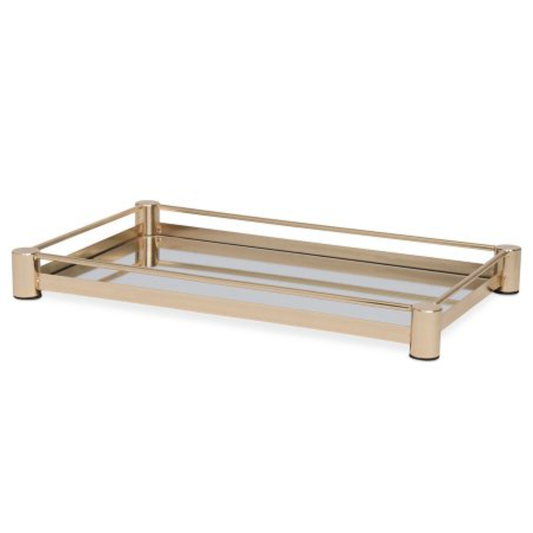 Mirrored tray of Metal Gold 40cm