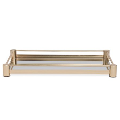 Mirrored tray of Metal Gold 40cm