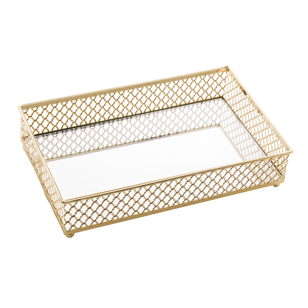 Metal tray Barcelona Mirrored Gold 21cm