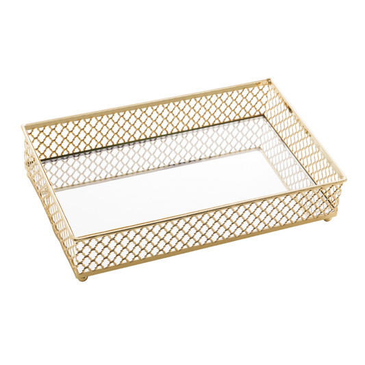 Metal tray Barcelona Mirrored Gold 21cm