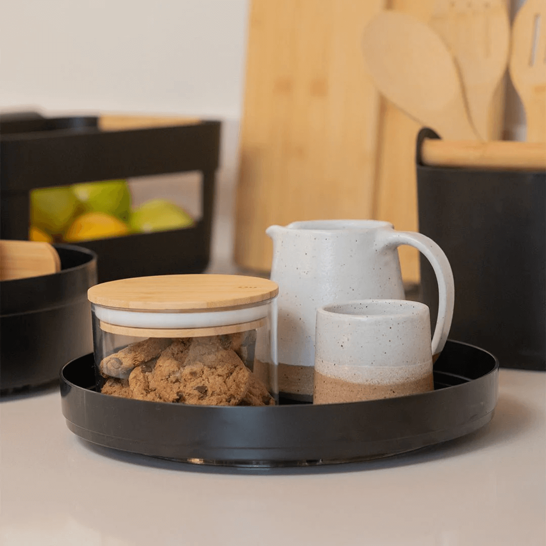 Rotating organizer Lume Plastic Black 25,5cm