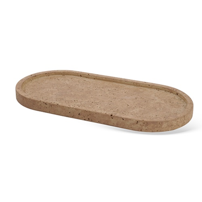 Oval tray in cement Beige 24,7cm