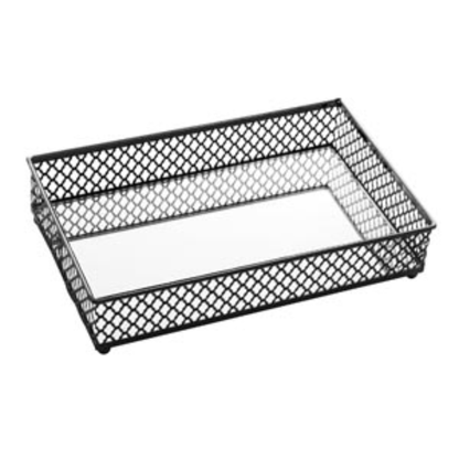 Metal tray Barcelona Mirrored Black 21cm