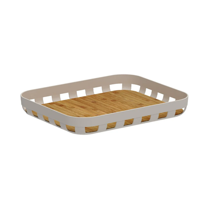 Rectangular tray Lume Plastic and bamboo Beige 35,5cm