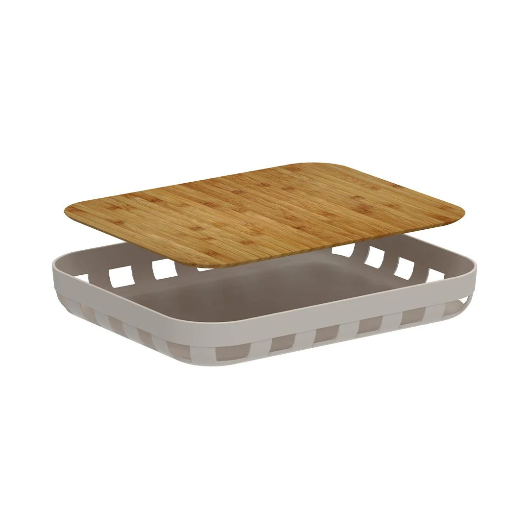 Rectangular tray Lume Plastic and bamboo Beige 35,5cm