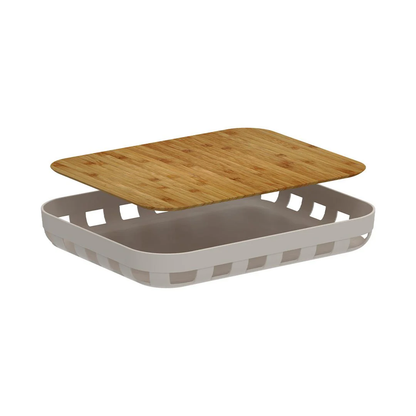Rectangular tray Lume Plastic and bamboo Beige 35,5cm