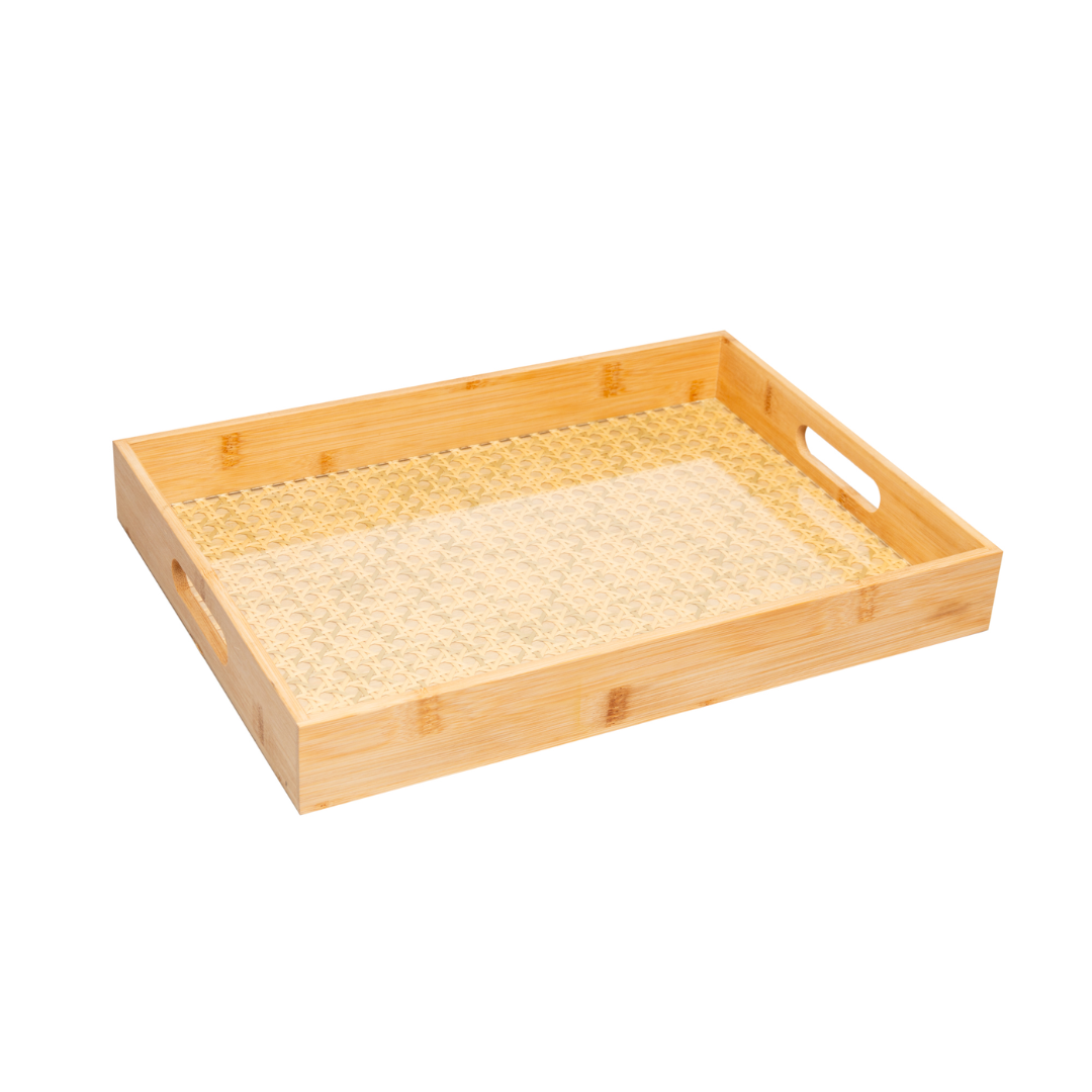Bamboo tray with lattice bottom 39cm