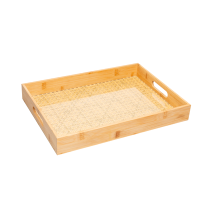 Bamboo tray with lattice bottom 39cm