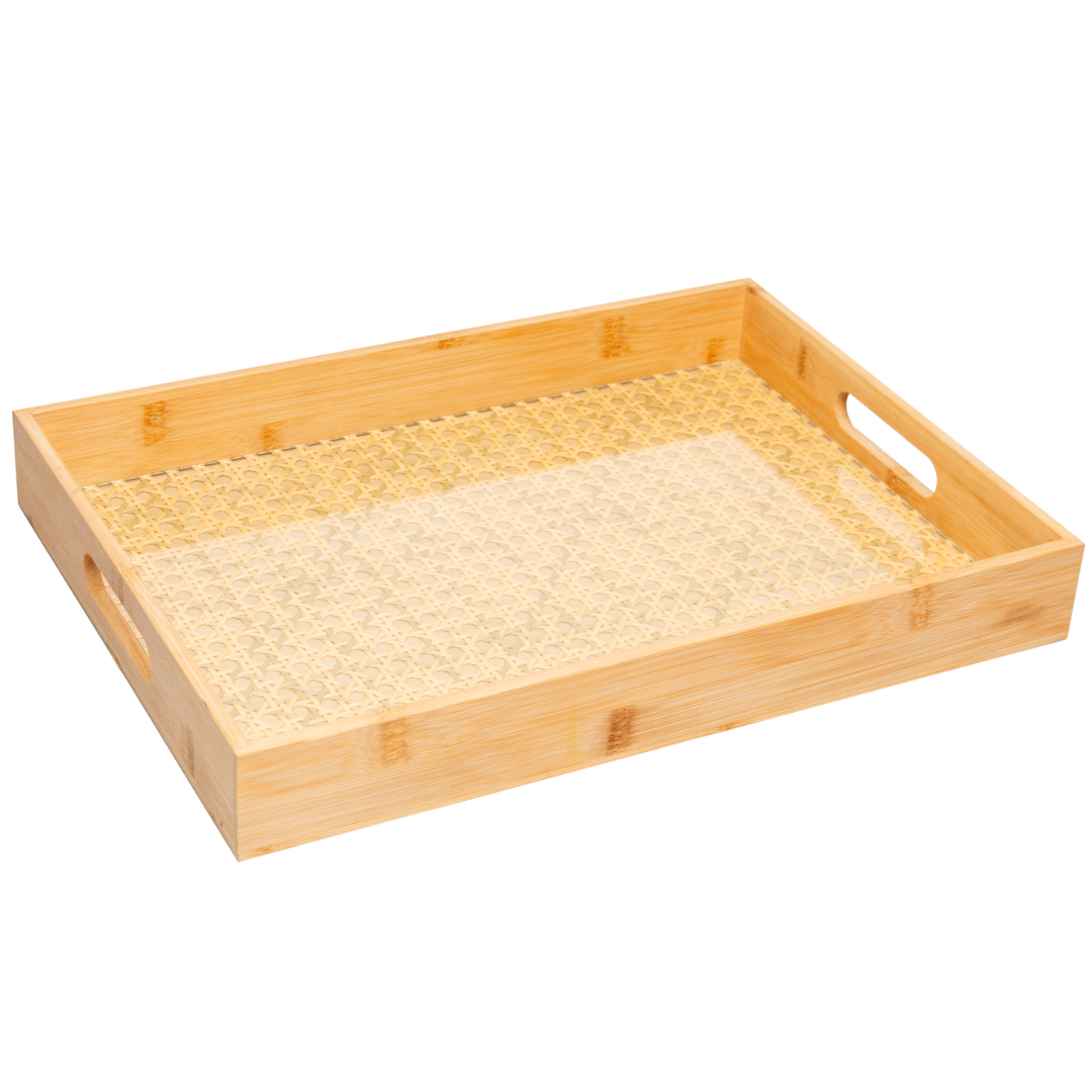 Bamboo tray with lattice bottom 48cm