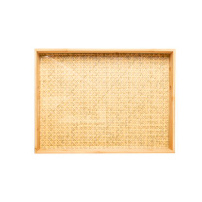 Bamboo tray with lattice bottom 48cm