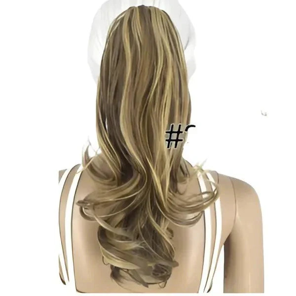 Rabo de cavalo com presilha fibra premium 35 cm