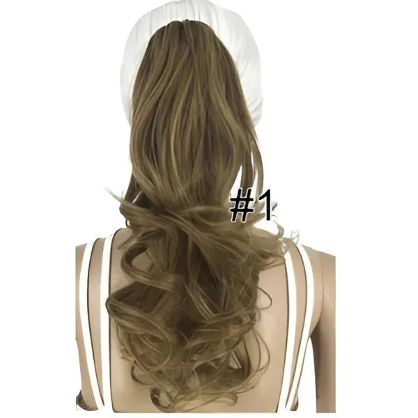 Rabo de cavalo com presilha fibra premium 35 cm