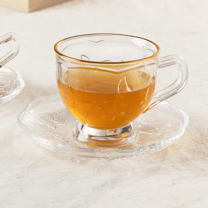 Kit 4 Tea cups New Butterfly Gold trim