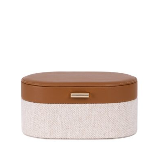 Decorative box in MDF and PU Brown and Beige 66cm
